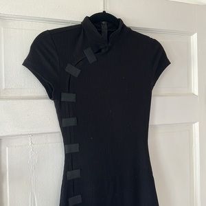 Rare reformation qipao midi knit black dress